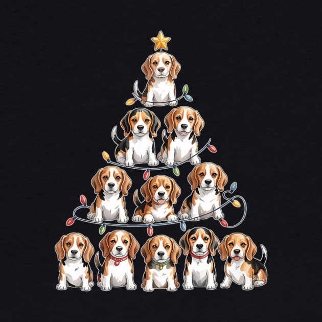 Funny Beagle Christmas Tree Dog Lovers by yangho