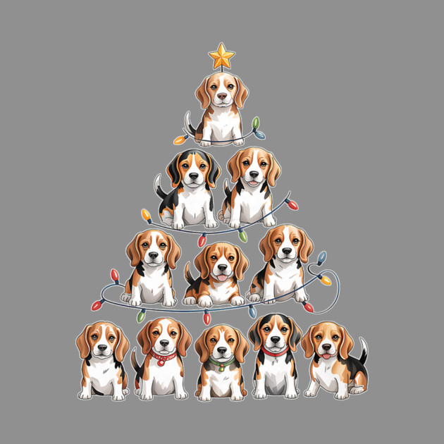 Funny Beagle Christmas Tree Dog Lovers by yangho