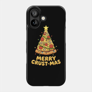 Merry Crustmas Pizza Christmas Tree Lights Phone Case