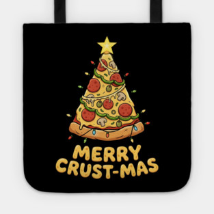 Merry Crustmas Pizza Christmas Tree Lights Tote