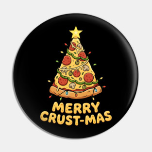 Merry Crustmas Pizza Christmas Tree Lights Pin
