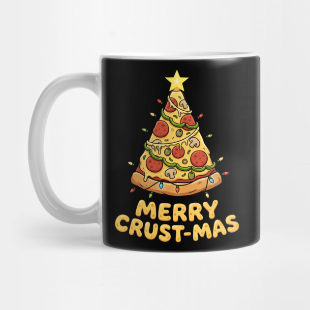 Merry Crustmas Pizza Christmas Tree Lights by Creatifly Graphic Tees