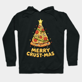 Merry Crustmas Pizza Christmas Tree Lights Hoodie