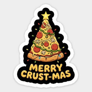 Merry Crustmas Pizza Christmas Tree Lights Magnet