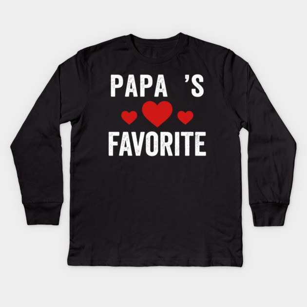 Papa's Favorite Father's Day Family Kids Long Sleeve T-Shirt by ArtistTee ⭐⭐⭐⭐⭐