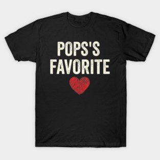 Pops's Favorite Father's Day Dad Heart T-Shirt