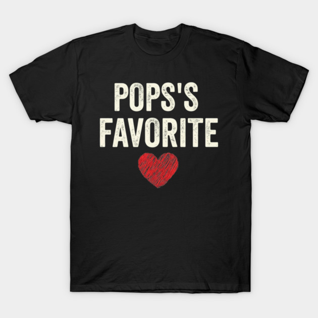 Pops's Favorite Father's Day Dad Heart T-Shirt by ArtistTee ⭐⭐⭐⭐⭐
