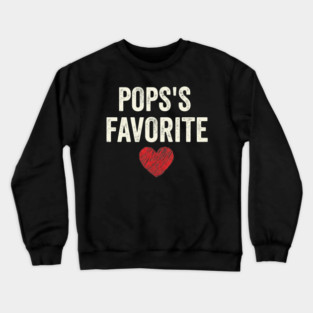 Pops's Favorite Father's Day Dad Heart Crewneck Sweatshirt