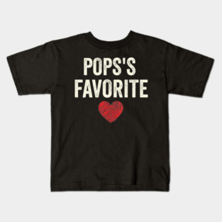 Pops's Favorite Father's Day Dad Heart Kids T-Shirt