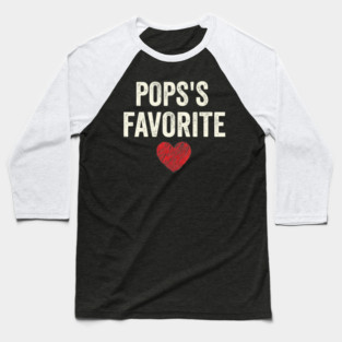 Pops's Favorite Father's Day Dad Heart Baseball T-Shirt