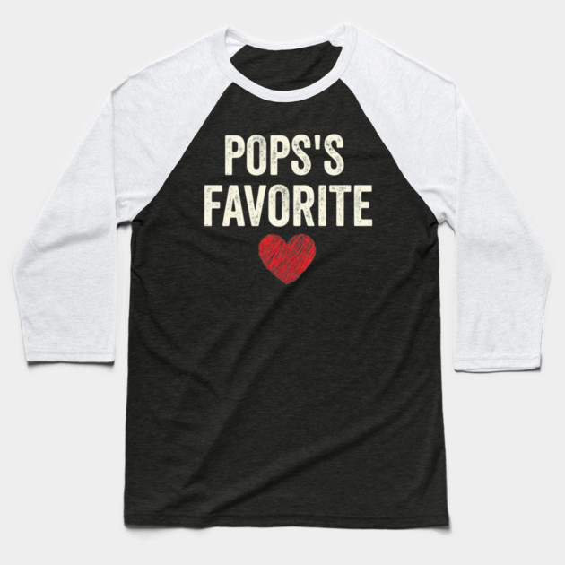 Pops's Favorite Father's Day Dad Heart Baseball T-Shirt by ArtistTee ⭐⭐⭐⭐⭐
