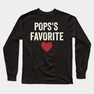 Pops's Favorite Father's Day Dad Heart Long Sleeve T-Shirt