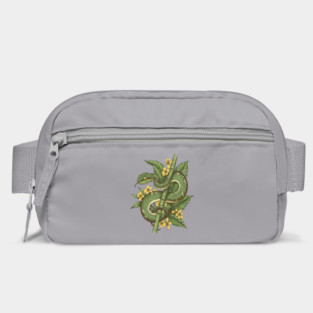 Bamboo Pit Viper Tropical Flowers Vintage Art Bag