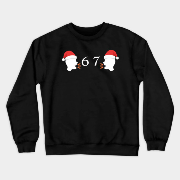 Santa Hat 67 Whisper Duo Crewneck Sweatshirt by Creatifly Graphic Tees