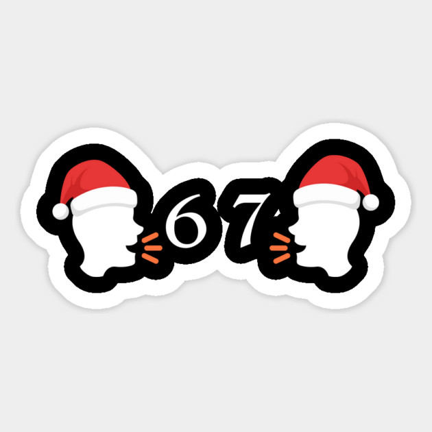 Santa Hat 67 Whisper Duo Magnet by Creatifly Graphic Tees