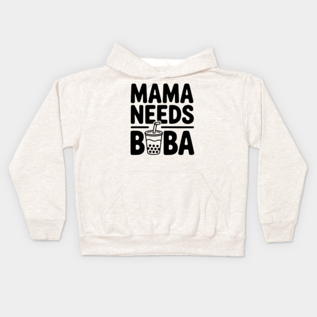 Mama Needs Boba Kids Hoodie by Frank Ring