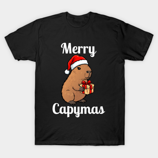 Merry Capymas Capybara T-Shirt by Creatifly Graphic Tees