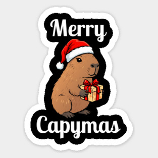 Merry Capymas Capybara Sticker