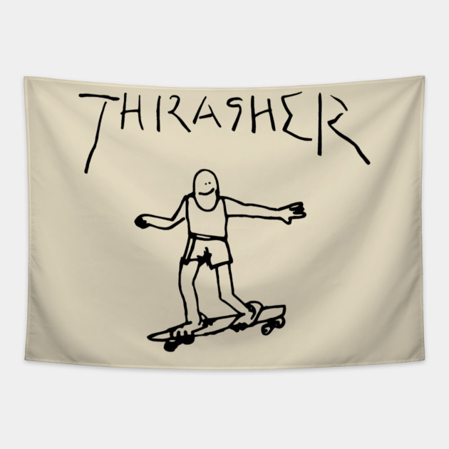 Thrasher Doodle Tapestry by Shit Post Hero