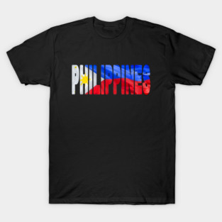 PHILIPPINES - Flag Flying in Wind cut to Letters Souvenir Sticker Shirt T-Shirt