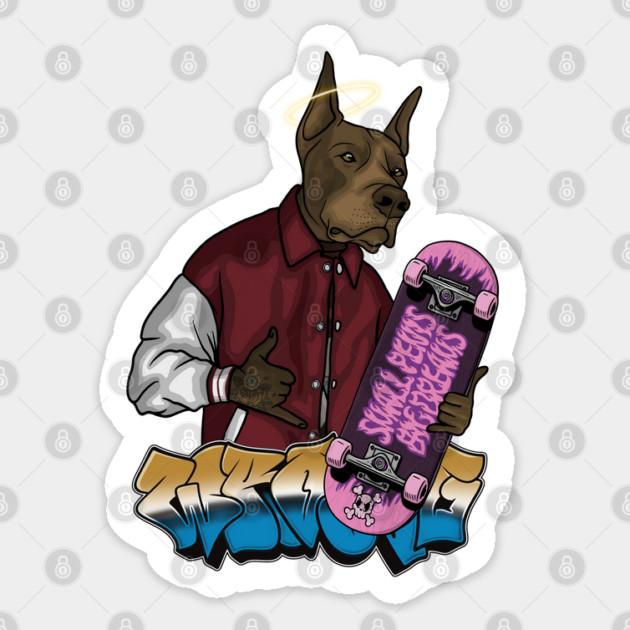 Crazy Dog with Holo Sticker by Wrong