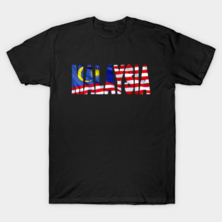 MALAYSIA - Flag Flying in Wind cut to Letters Souvenir Sticker Shirt T-Shirt