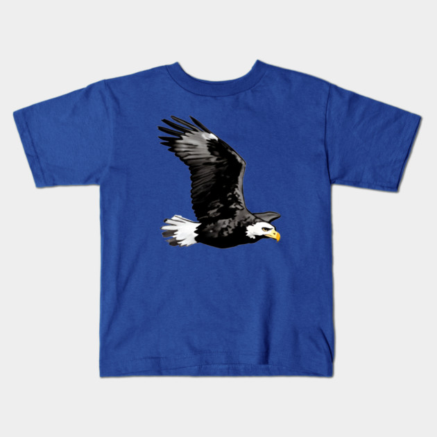 Flying Bald Eagle Kids T-Shirt by DonWillisJrArt