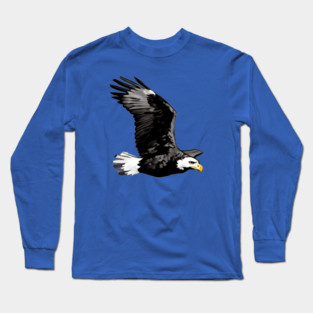 Flying Bald Eagle Long Sleeve T-Shirt