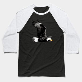 Flying Bald Eagle Baseball T-Shirt