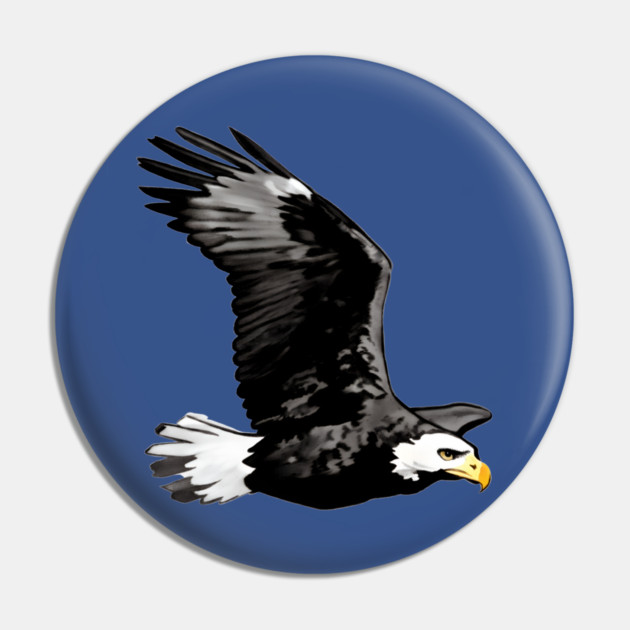 Flying Bald Eagle Pin by DonWillisJrArt
