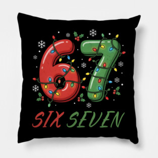 67 Six Seven with Christmas Lights Pillow