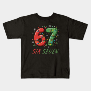 67 Six Seven with Christmas Lights Kids T-Shirt