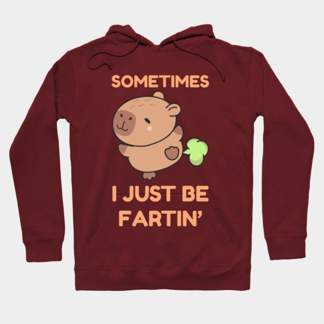Sometimes I Just Be Fartin' Cute Capybara Hoodie by Creatifly Graphic Tees