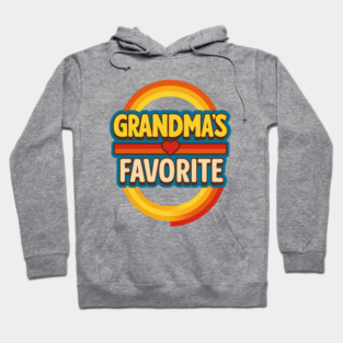 Grandmas Favorite Cute Rainbow Retro Heart Grandchild Hoodie
