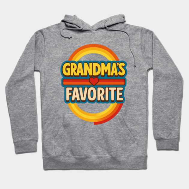 Grandmas Favorite Cute Rainbow Retro Heart Grandchild Hoodie by logiamerch