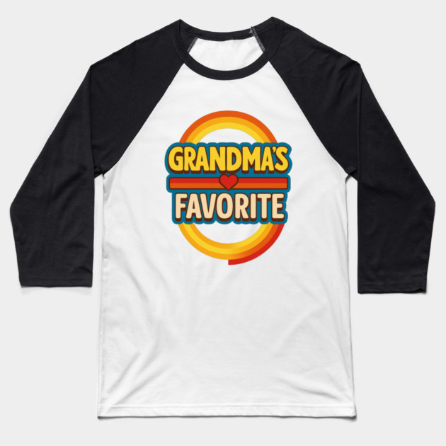 Grandmas Favorite Cute Rainbow Retro Heart Grandchild Baseball T-Shirt by logiamerch