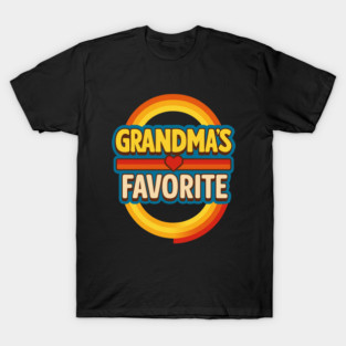 Grandmas Favorite Cute Rainbow Retro Heart Grandchild T-Shirt