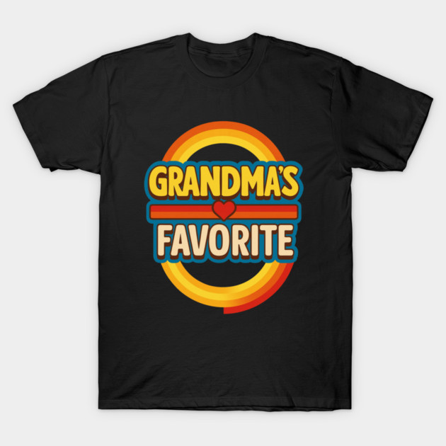 Grandmas Favorite Cute Rainbow Retro Heart Grandchild T-Shirt by logiamerch