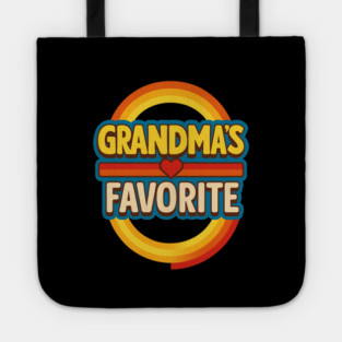 Grandmas Favorite Cute Rainbow Retro Heart Grandchild Tote