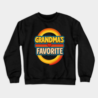 Grandmas Favorite Cute Rainbow Retro Heart Grandchild Crewneck Sweatshirt