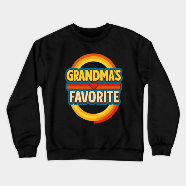 Grandmas Favorite Cute Rainbow Retro Heart Grandchild Crewneck Sweatshirt by logiamerch