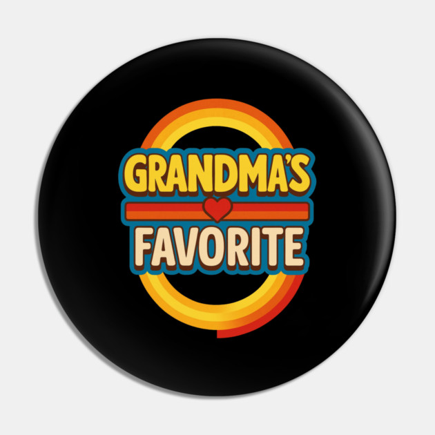 Grandmas Favorite Cute Rainbow Retro Heart Grandchild Pin by logiamerch