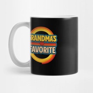 Grandmas Favorite Cute Rainbow Retro Heart Grandchild Mug
