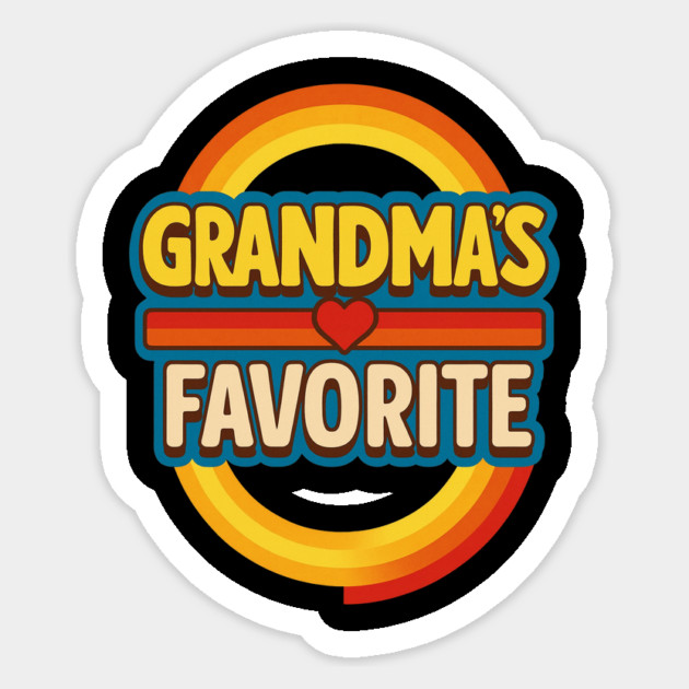 Grandmas Favorite Cute Rainbow Retro Heart Grandchild Sticker by logiamerch