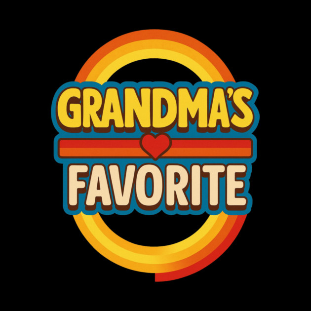 Grandmas Favorite Cute Rainbow Retro Heart Grandchild by logiamerch