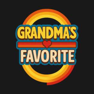 Grandmas Favorite Cute Rainbow Retro Heart Grandchild T-Shirt