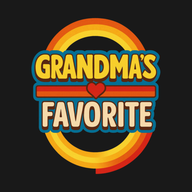 Grandmas Favorite Cute Rainbow Retro Heart Grandchild by logiamerch