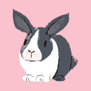 Minimal Cute Bunny Illustration T-Shirt
