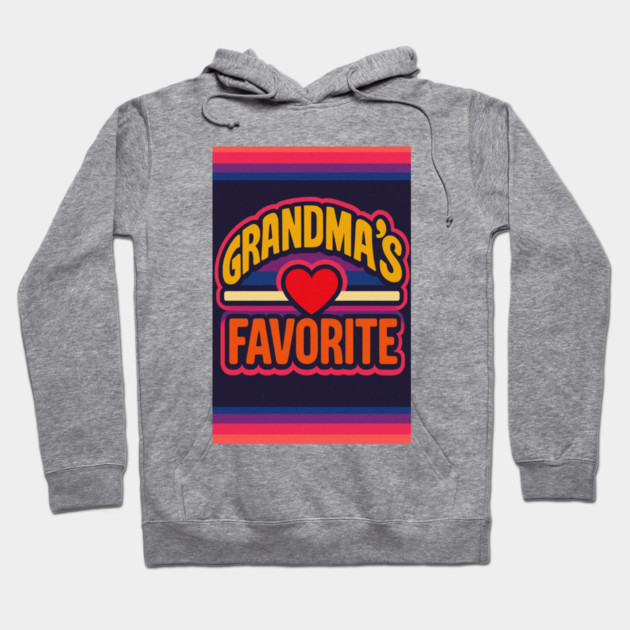 Grandmas Favorite Cute Rainbow Retro Heart Grandchild Hoodie by logiamerch