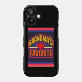 Grandmas Favorite Cute Rainbow Retro Heart Grandchild Phone Case